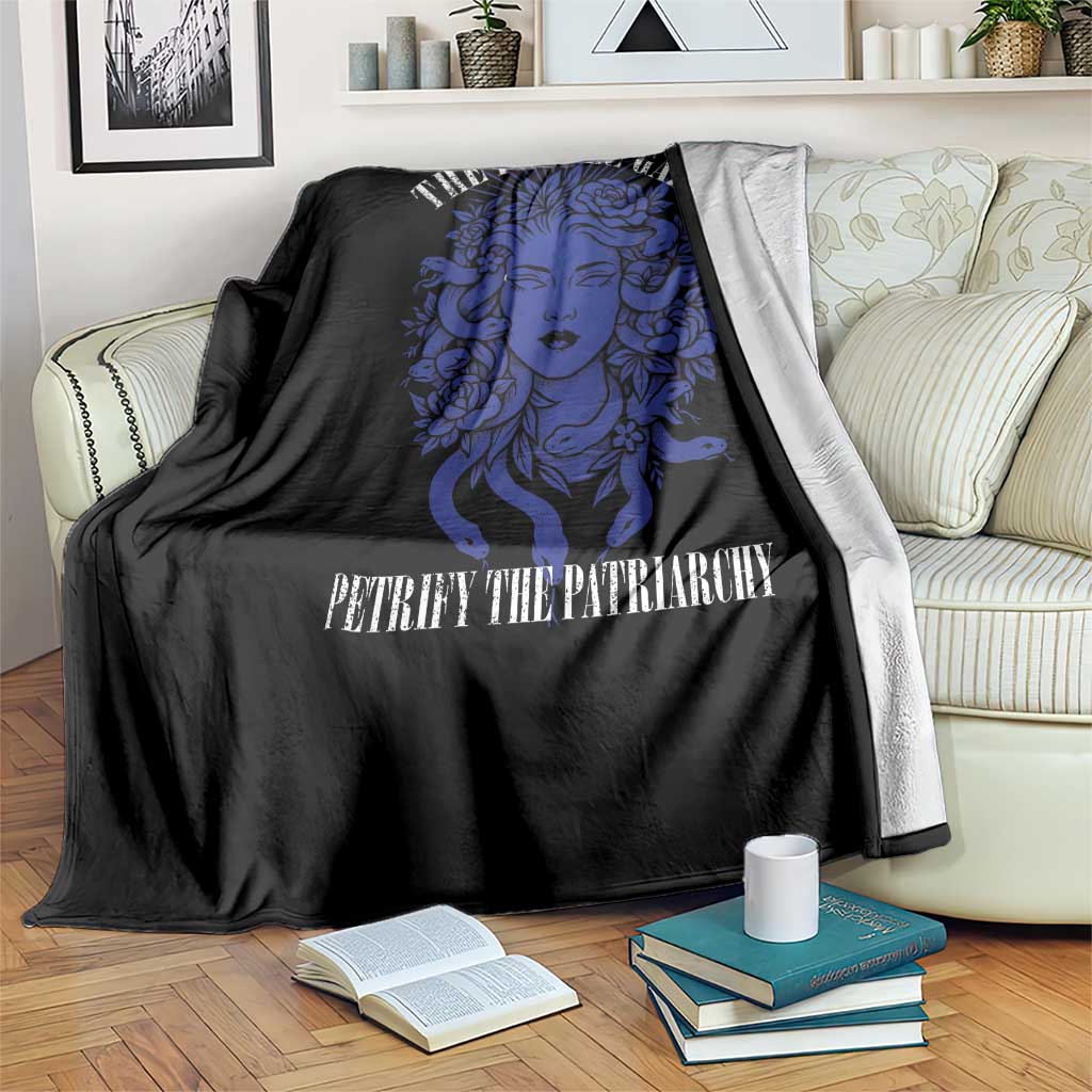 Medusa Feminist Throw Blanket Womens Rights Mythical Empowerment Graphic - Wonder Print Shop
