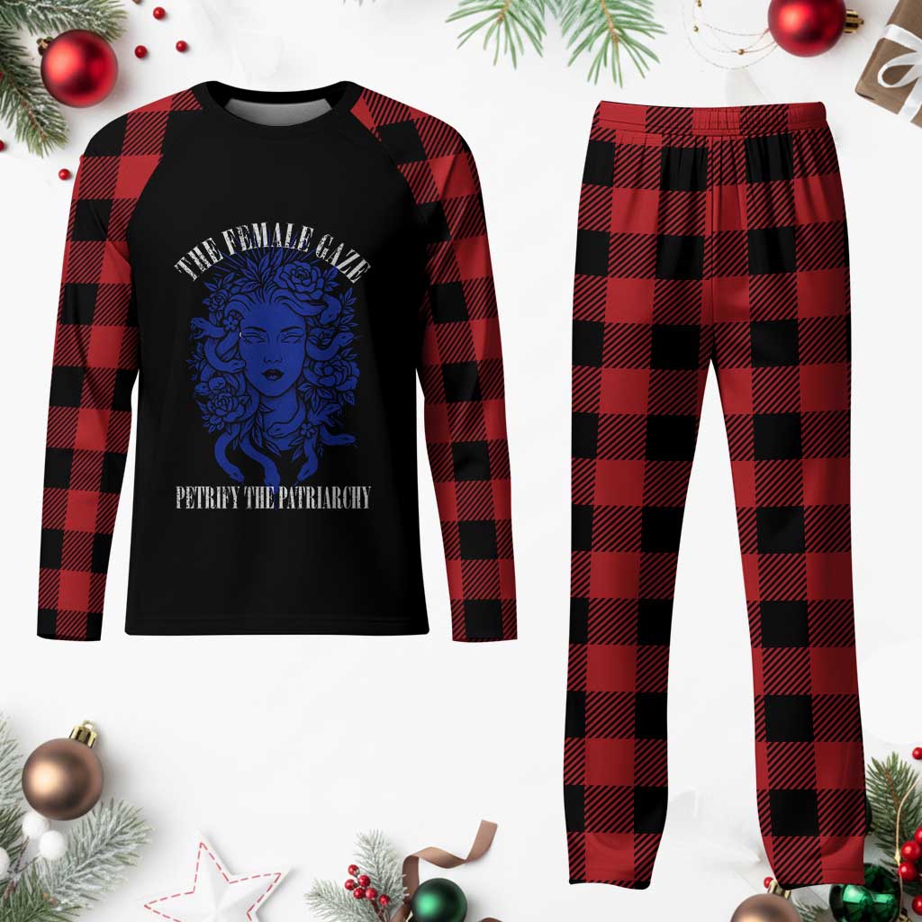 Medusa Feminist Plaid Pajama Set Womens Rights Mythical Empowerment Graphic - Wonder Print Shop