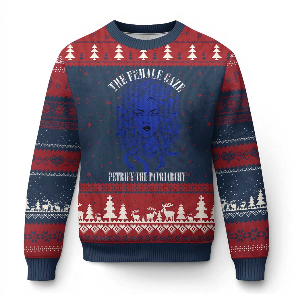Medusa Feminist Ugly Christmas Sweater Womens Rights Mythical Empowerment Graphic - Wonder Print Shop