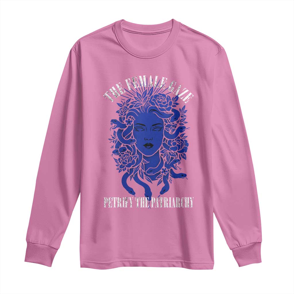 Medusa Feminist Long Sleeve Shirt Womens Rights Mythical Empowerment Graphic - Wonder Print Shop