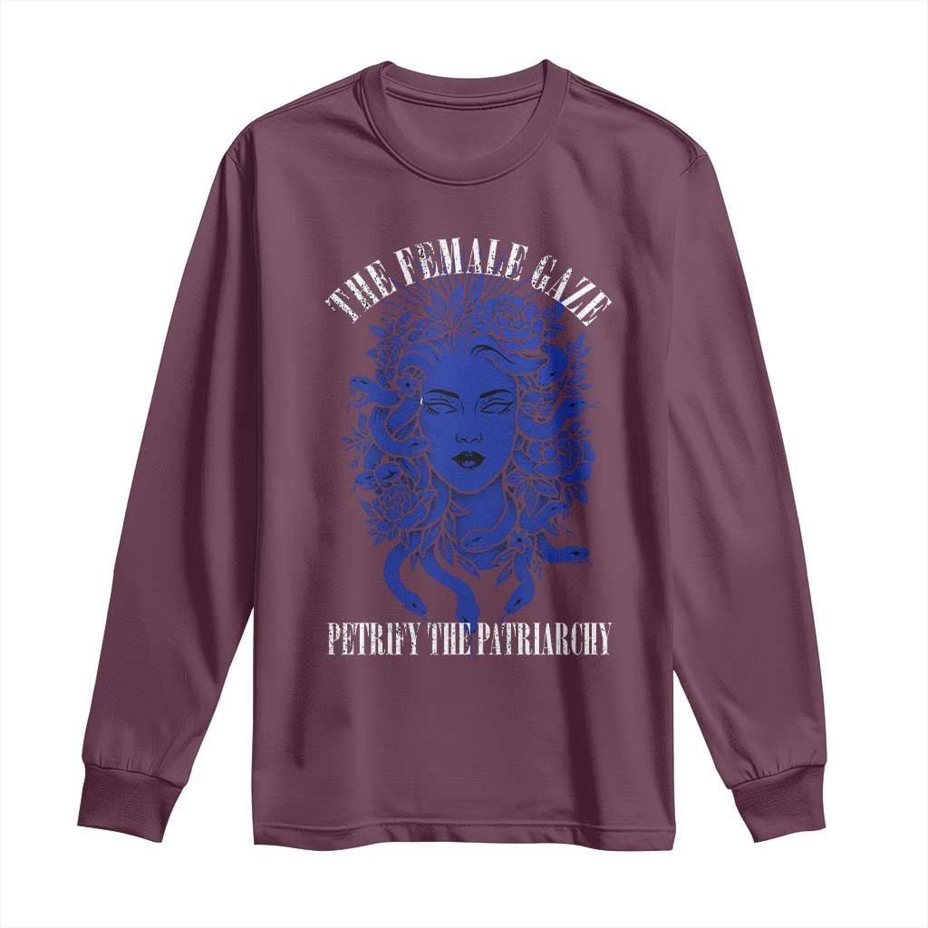 Medusa Feminist Long Sleeve Shirt Womens Rights Mythical Empowerment Graphic - Wonder Print Shop