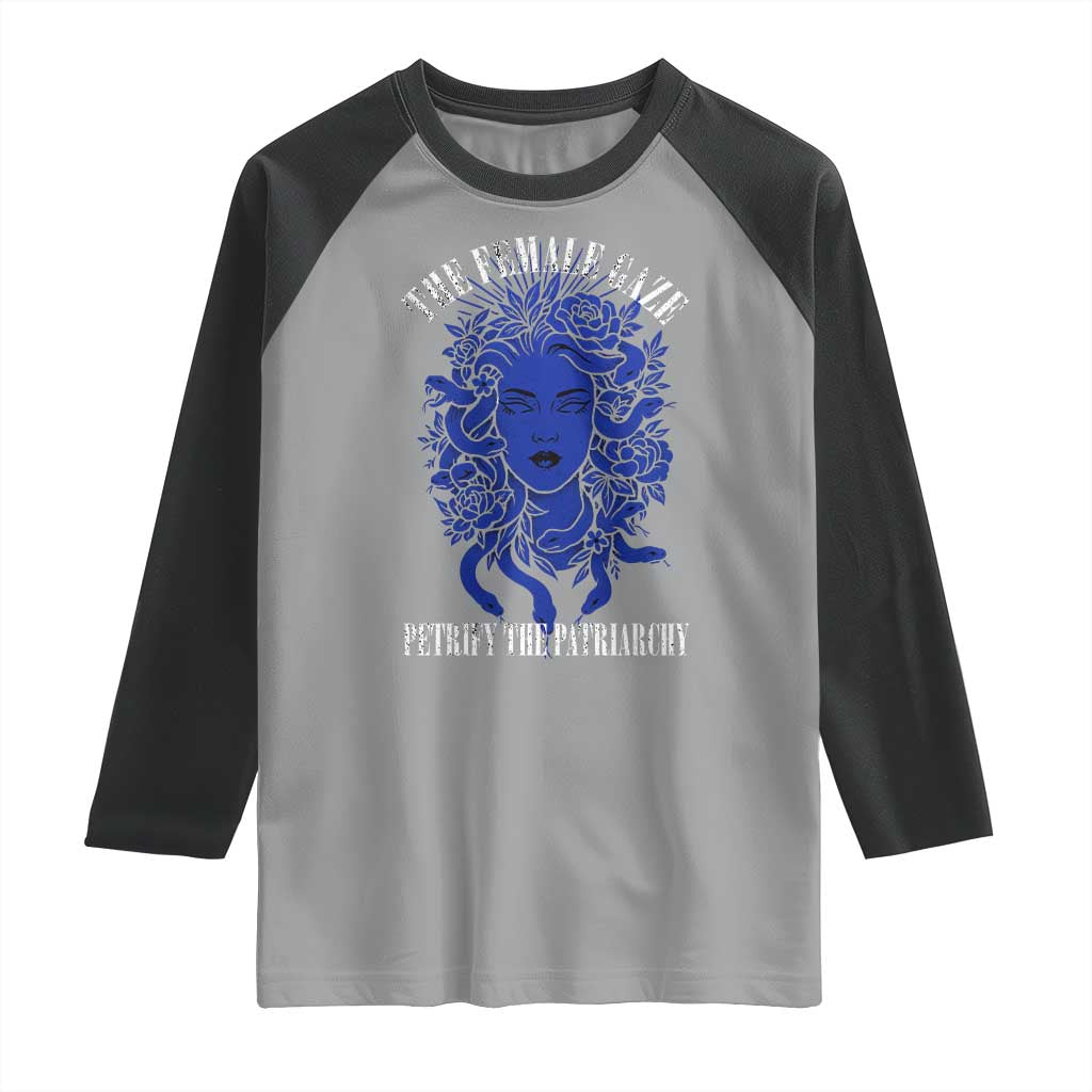 Medusa Feminist Raglan Shirt Womens Rights Mythical Empowerment Graphic - Wonder Print Shop