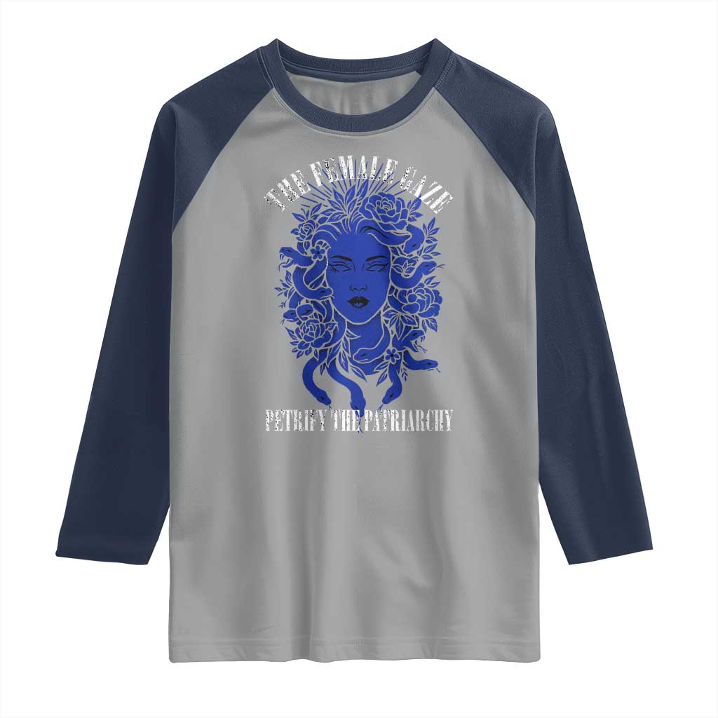 Medusa Feminist Raglan Shirt Womens Rights Mythical Empowerment Graphic - Wonder Print Shop