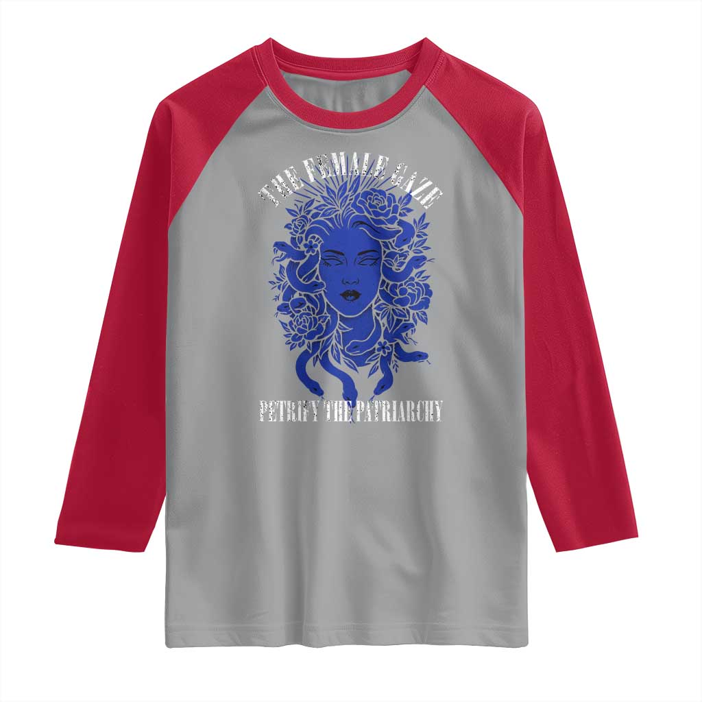 Medusa Feminist Raglan Shirt Womens Rights Mythical Empowerment Graphic - Wonder Print Shop
