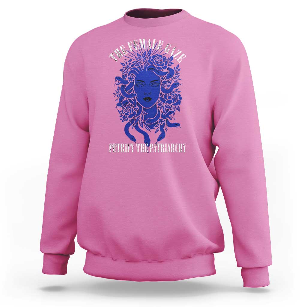 Medusa Feminist Sweatshirt Womens Rights Mythical Empowerment Graphic - Wonder Print Shop