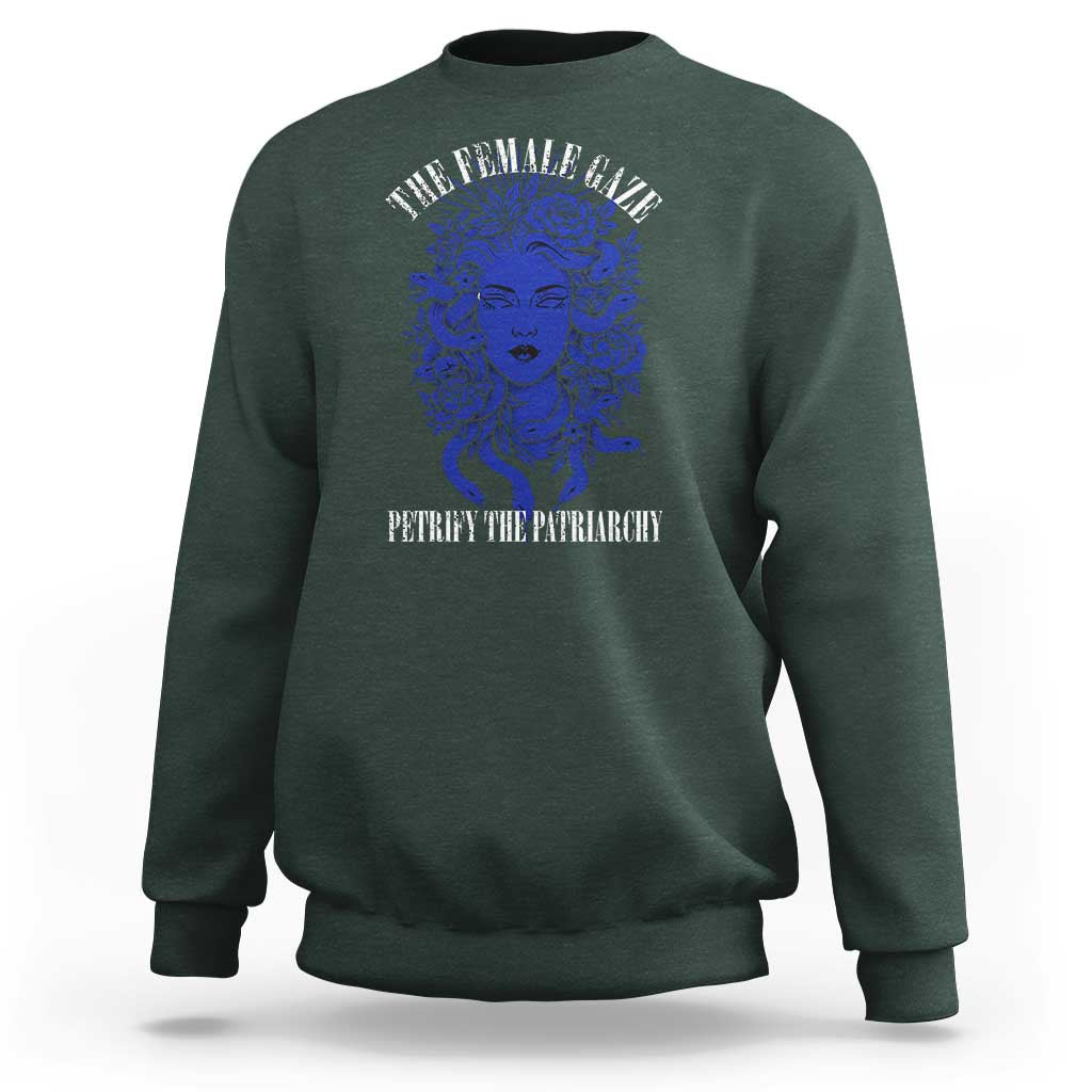 Medusa Feminist Sweatshirt Womens Rights Mythical Empowerment Graphic - Wonder Print Shop
