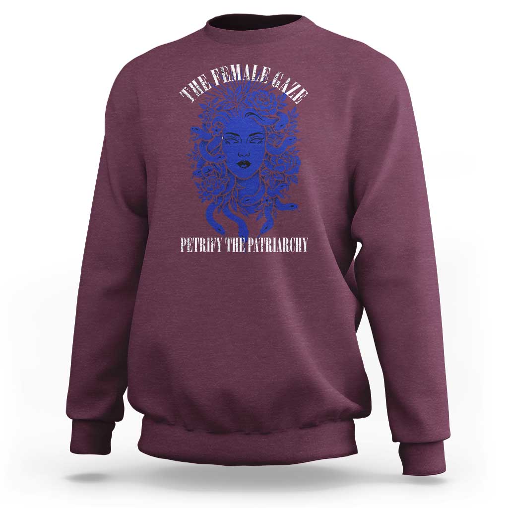Medusa Feminist Sweatshirt Womens Rights Mythical Empowerment Graphic - Wonder Print Shop