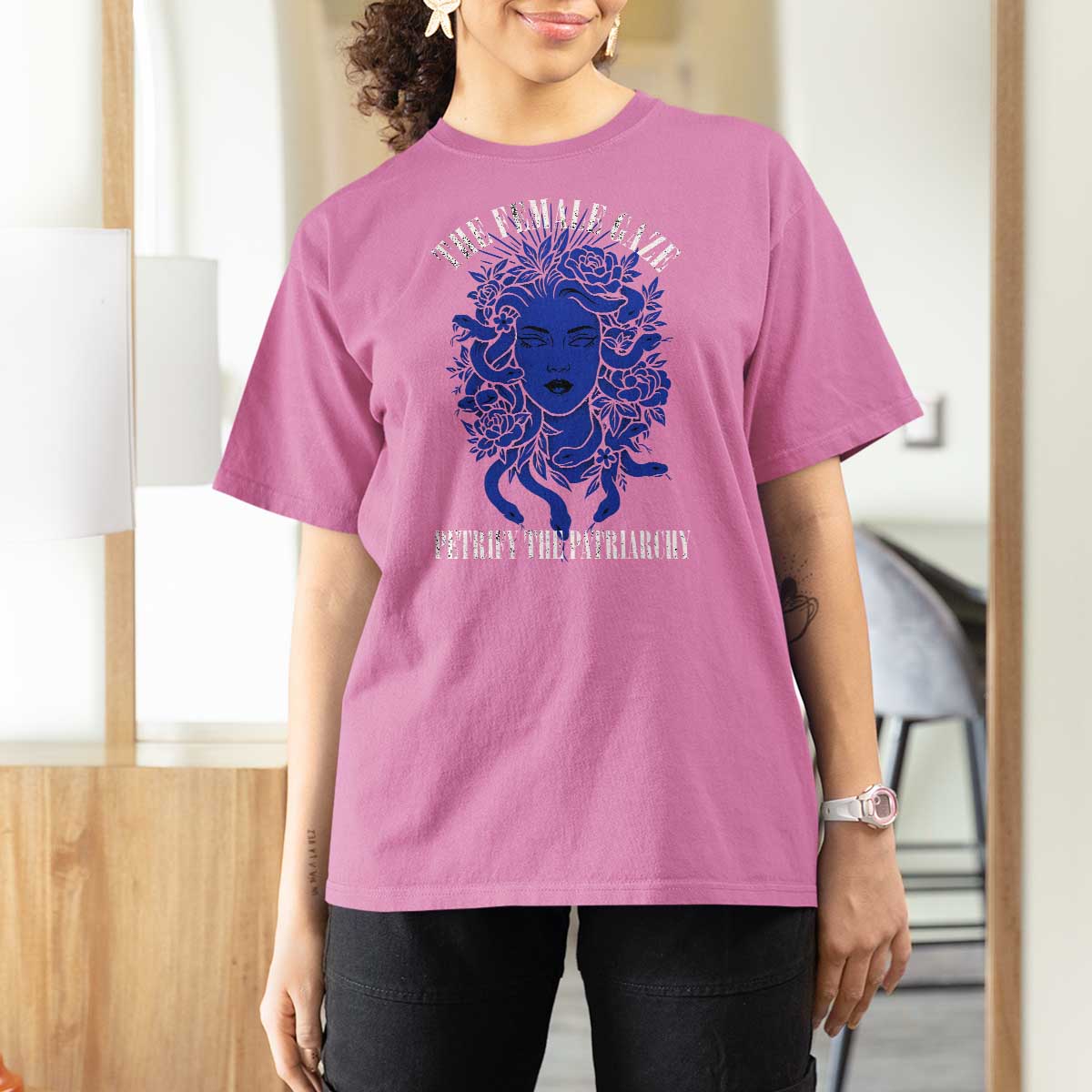 Medusa Feminist T Shirt For Women Womens Rights Mythical Empowerment Graphic - Wonder Print Shop