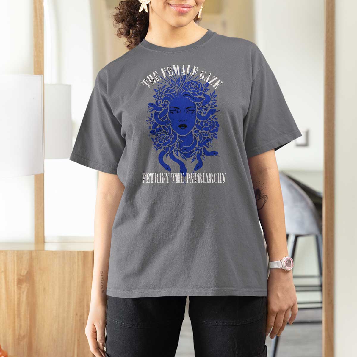 Medusa Feminist T Shirt For Women Womens Rights Mythical Empowerment Graphic - Wonder Print Shop