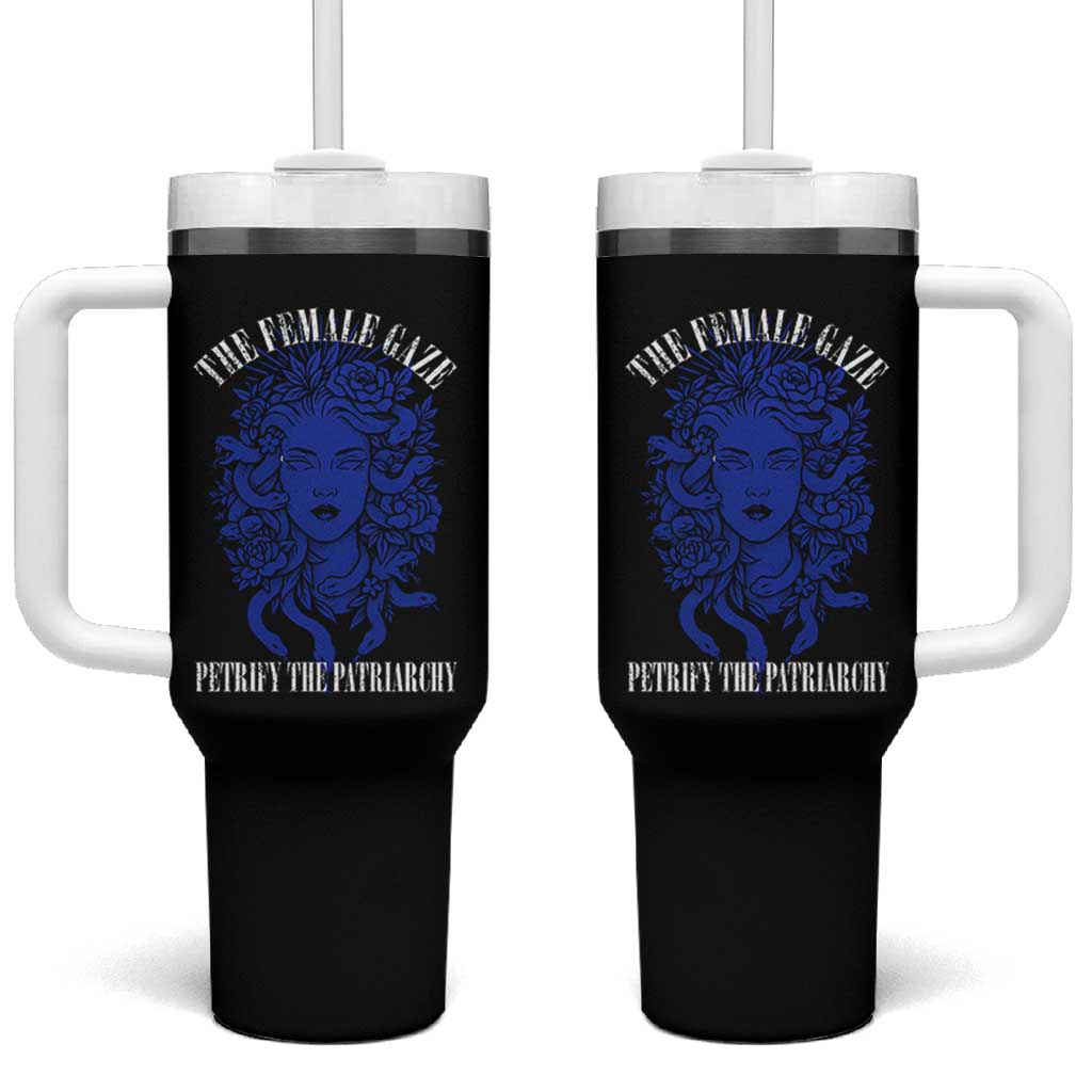 Medusa Feminist Tumbler With Handle Womens Rights Mythical Empowerment Graphic - Wonder Print Shop