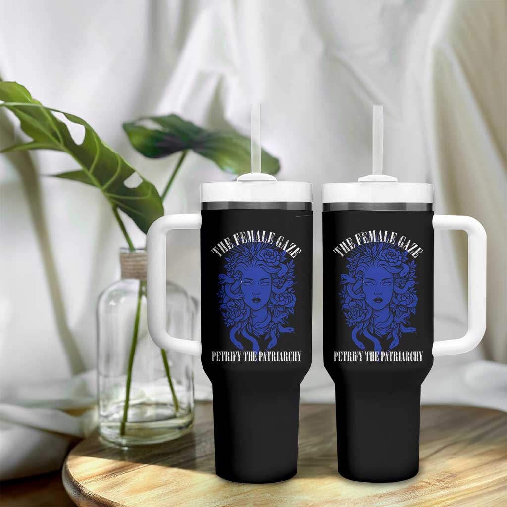 Medusa Feminist Tumbler With Handle Womens Rights Mythical Empowerment Graphic - Wonder Print Shop