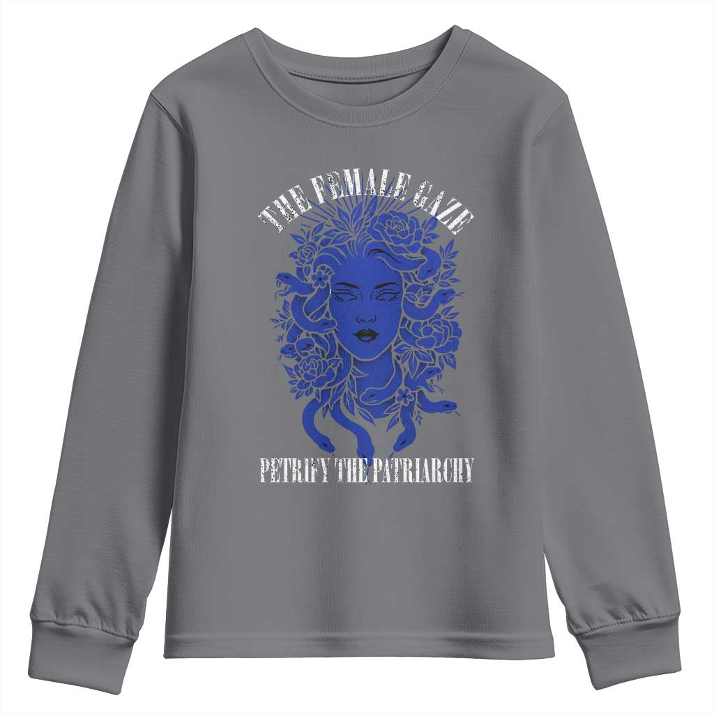 Medusa Feminist Youth Sweatshirt Womens Rights Mythical Empowerment Graphic - Wonder Print Shop