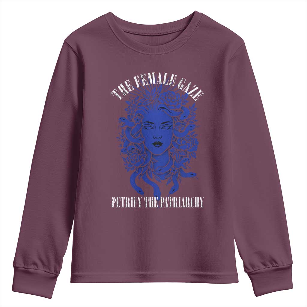 Medusa Feminist Youth Sweatshirt Womens Rights Mythical Empowerment Graphic - Wonder Print Shop