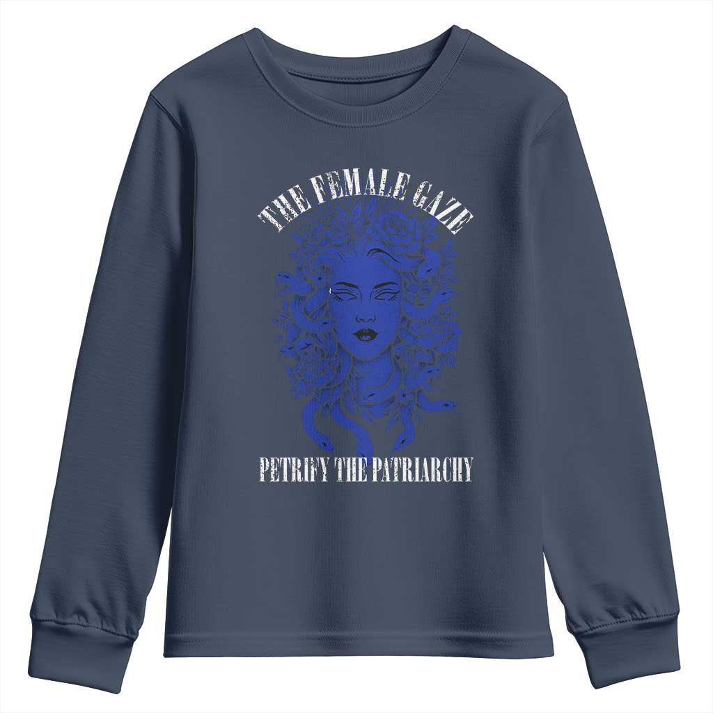 Medusa Feminist Youth Sweatshirt Womens Rights Mythical Empowerment Graphic - Wonder Print Shop