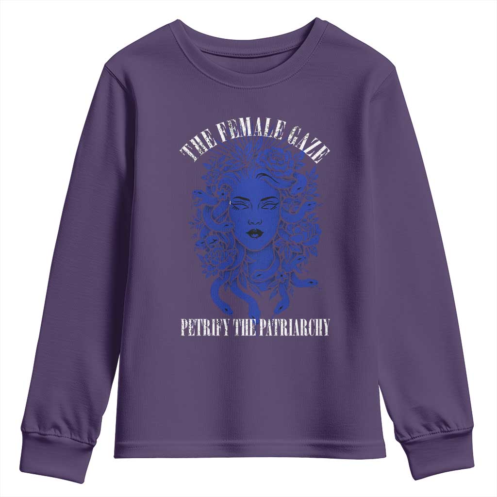 Medusa Feminist Youth Sweatshirt Womens Rights Mythical Empowerment Graphic - Wonder Print Shop