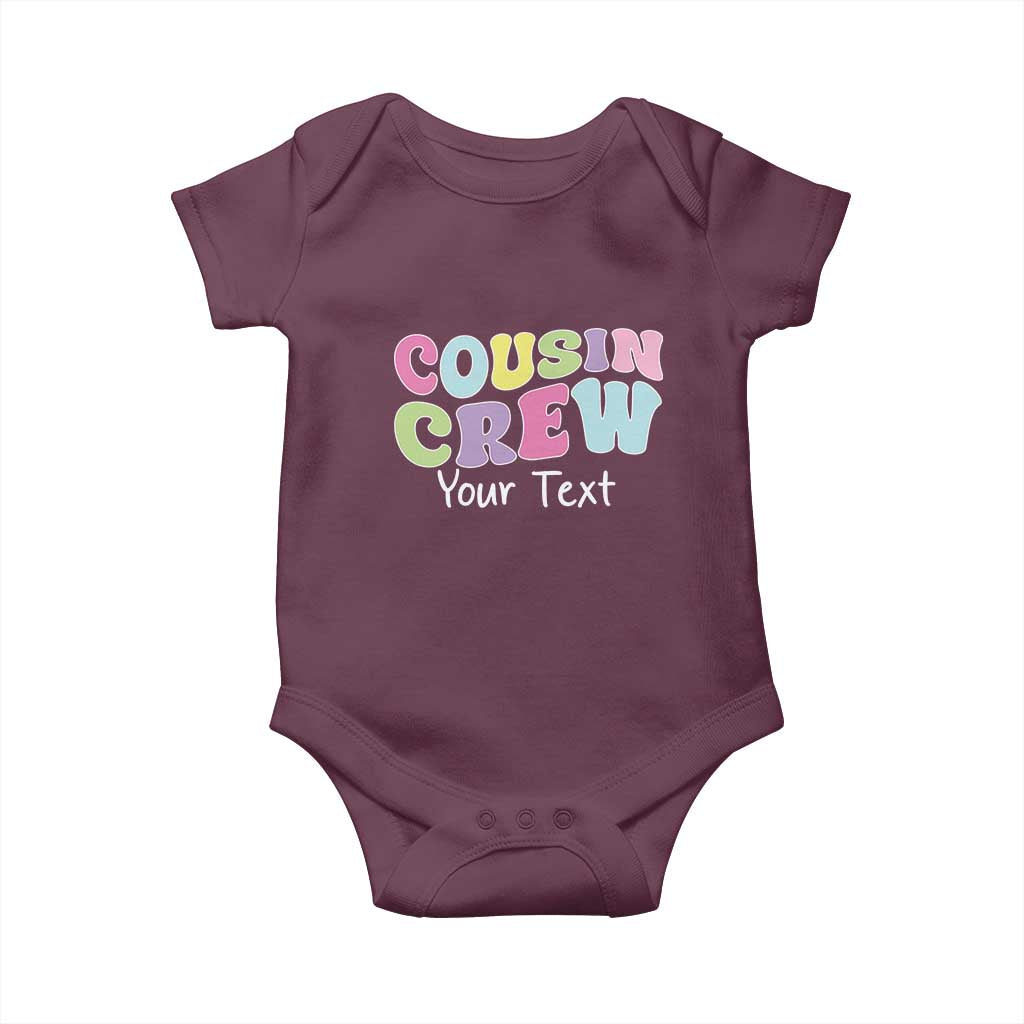 Personalized Matching Cousin Crew Baby Onesie Custom Name Retro Family Reunion Cousins Vacation - Wonder Print Shop