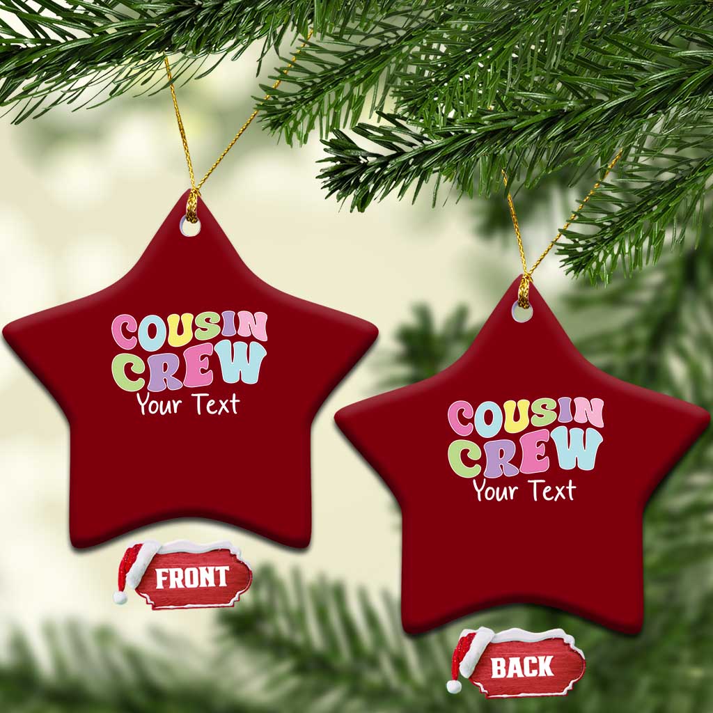 Personalized Matching Cousin Crew Ceramic Ornament Custom Name Retro Family Reunion Cousins Vacation - Wonder Print Shop