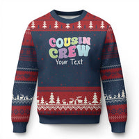 Personalized Matching Cousin Crew Ugly Christmas Sweater Custom Name Retro Family Reunion Cousins Vacation - Wonder Print Shop