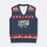 Personalized Matching Cousin Crew V-Neck Knit Sweater Vest Custom Name Retro Family Reunion Cousins Vacation - Wonder Print Shop