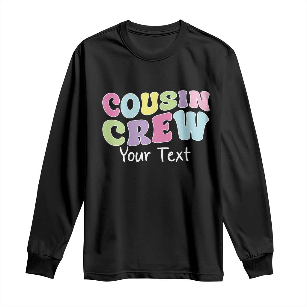 Personalized Matching Cousin Crew Long Sleeve Shirt Custom Name Retro Family Reunion Cousins Vacation - Wonder Print Shop