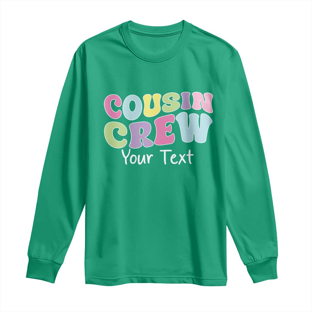 Personalized Matching Cousin Crew Long Sleeve Shirt Custom Name Retro Family Reunion Cousins Vacation - Wonder Print Shop