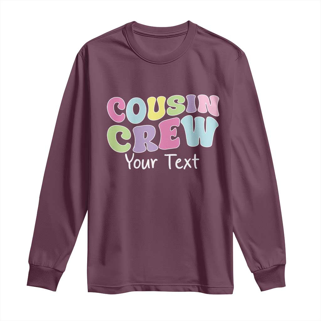 Personalized Matching Cousin Crew Long Sleeve Shirt Custom Name Retro Family Reunion Cousins Vacation - Wonder Print Shop