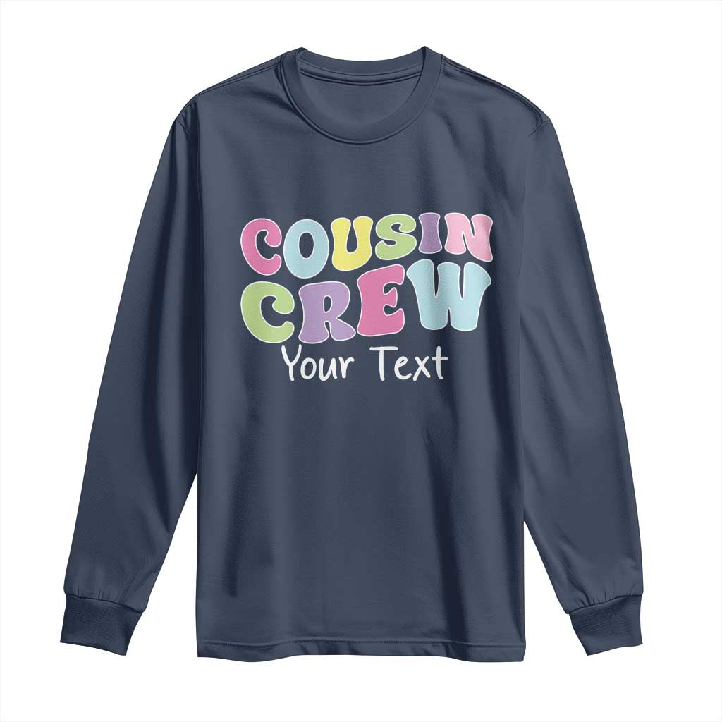 Personalized Matching Cousin Crew Long Sleeve Shirt Custom Name Retro Family Reunion Cousins Vacation - Wonder Print Shop