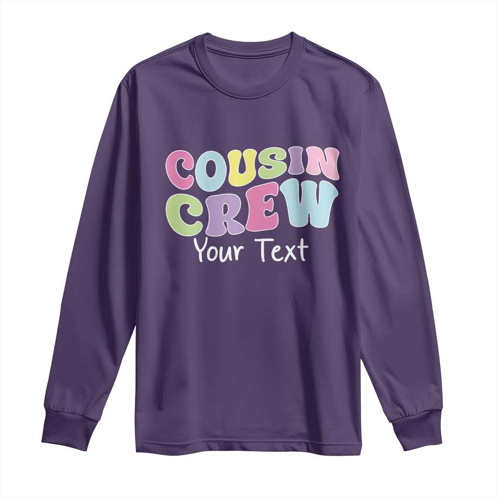 Personalized Matching Cousin Crew Long Sleeve Shirt Custom Name Retro Family Reunion Cousins Vacation - Wonder Print Shop
