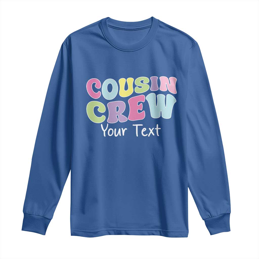 Personalized Matching Cousin Crew Long Sleeve Shirt Custom Name Retro Family Reunion Cousins Vacation - Wonder Print Shop