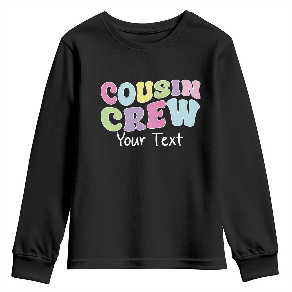 Personalized Matching Cousin Crew Youth Sweatshirt Custom Name Retro Family Reunion Cousins Vacation - Wonder Print Shop