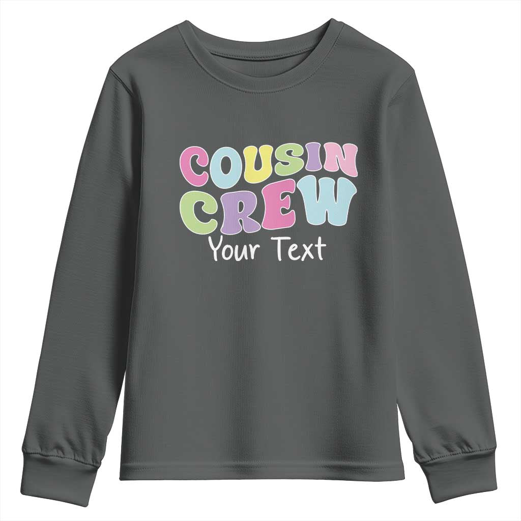 Personalized Matching Cousin Crew Youth Sweatshirt Custom Name Retro Family Reunion Cousins Vacation - Wonder Print Shop