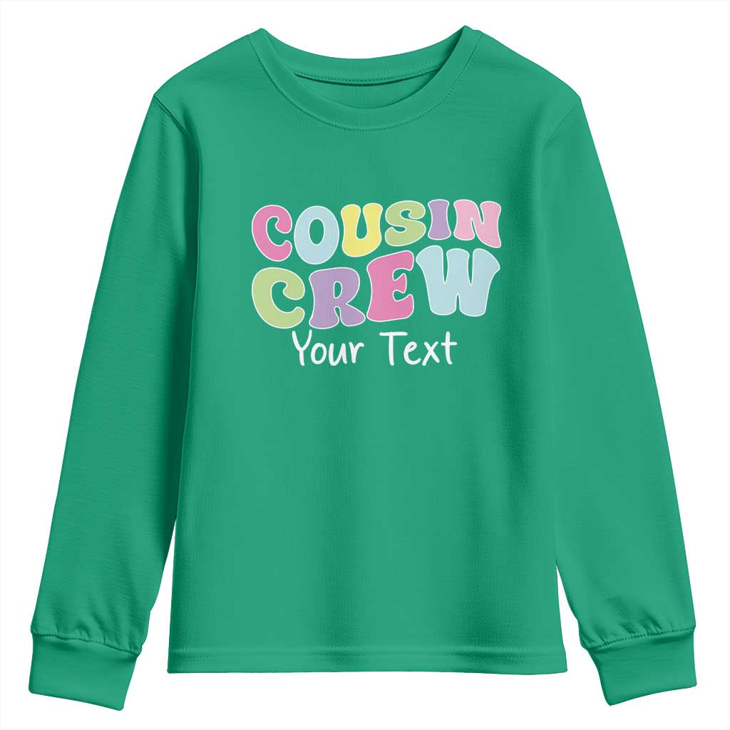 Personalized Matching Cousin Crew Youth Sweatshirt Custom Name Retro Family Reunion Cousins Vacation - Wonder Print Shop