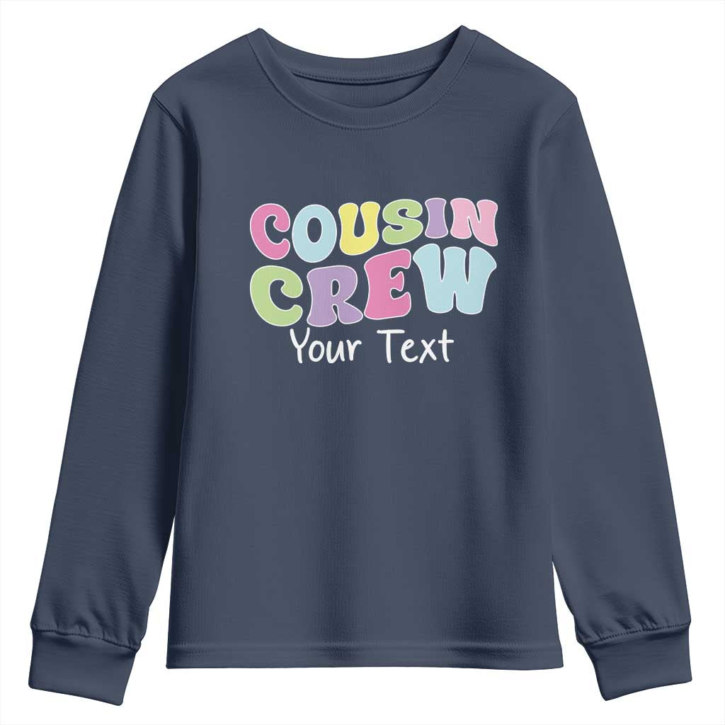 Personalized Matching Cousin Crew Youth Sweatshirt Custom Name Retro Family Reunion Cousins Vacation - Wonder Print Shop