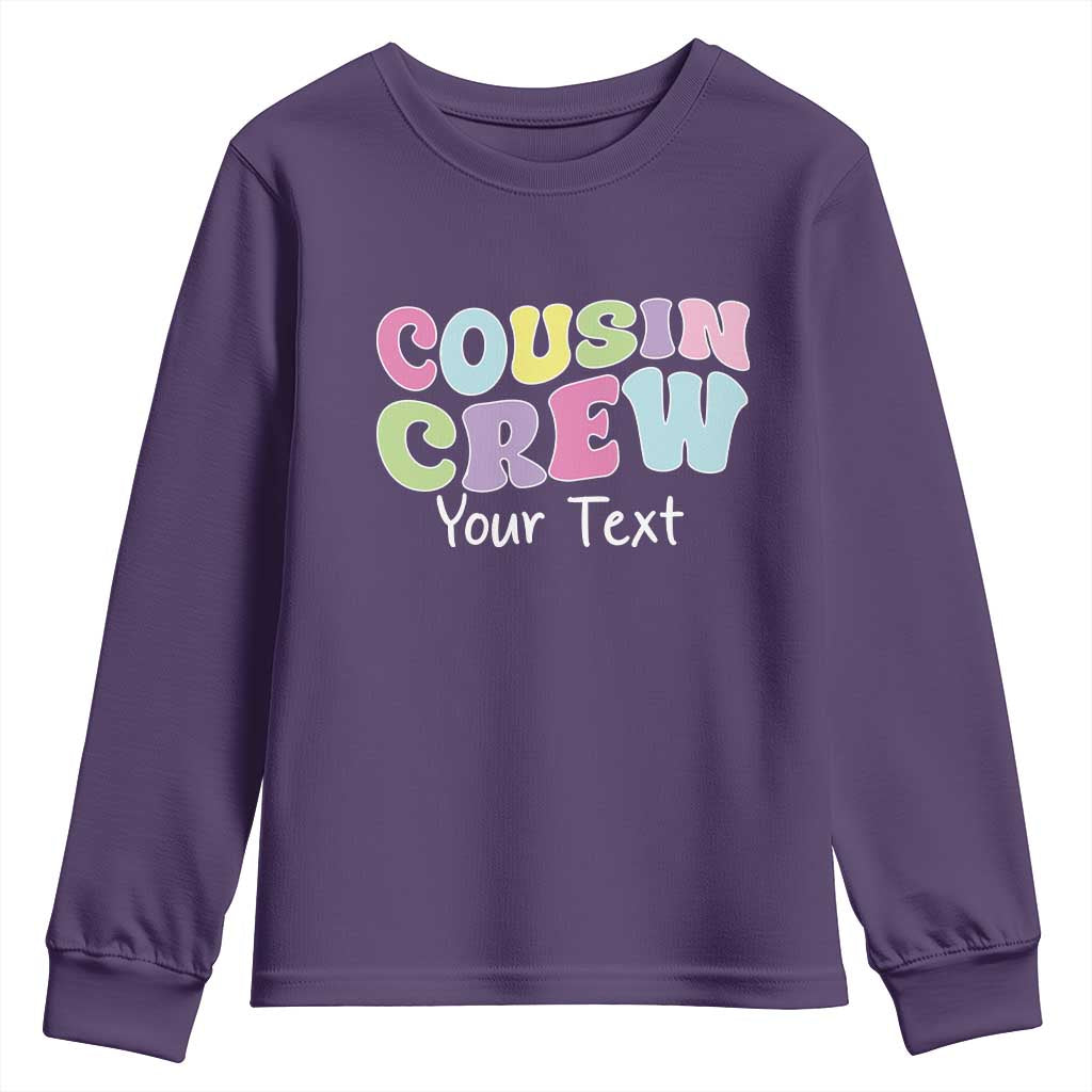 Personalized Matching Cousin Crew Youth Sweatshirt Custom Name Retro Family Reunion Cousins Vacation - Wonder Print Shop