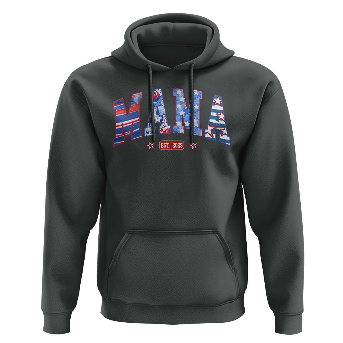 American Mama Est 2025 Hoodie 4th of July Pregnancy Reveal - Wonder Print Shop
