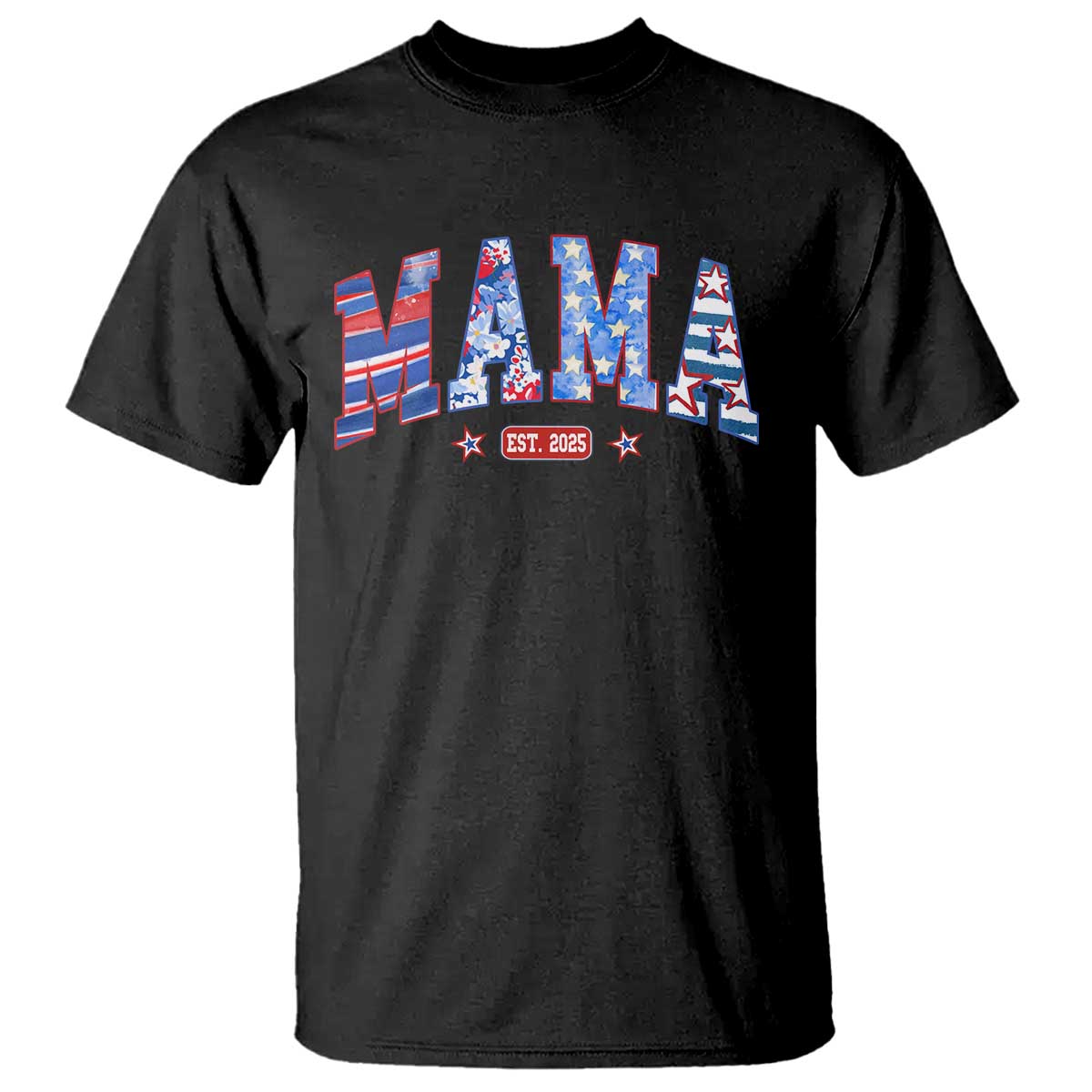 American Mama Est 2025 T Shirt 4th of July Pregnancy Reveal - Wonder Print Shop