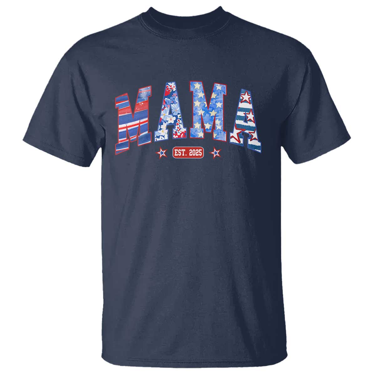 American Mama Est 2025 T Shirt 4th of July Pregnancy Reveal - Wonder Print Shop