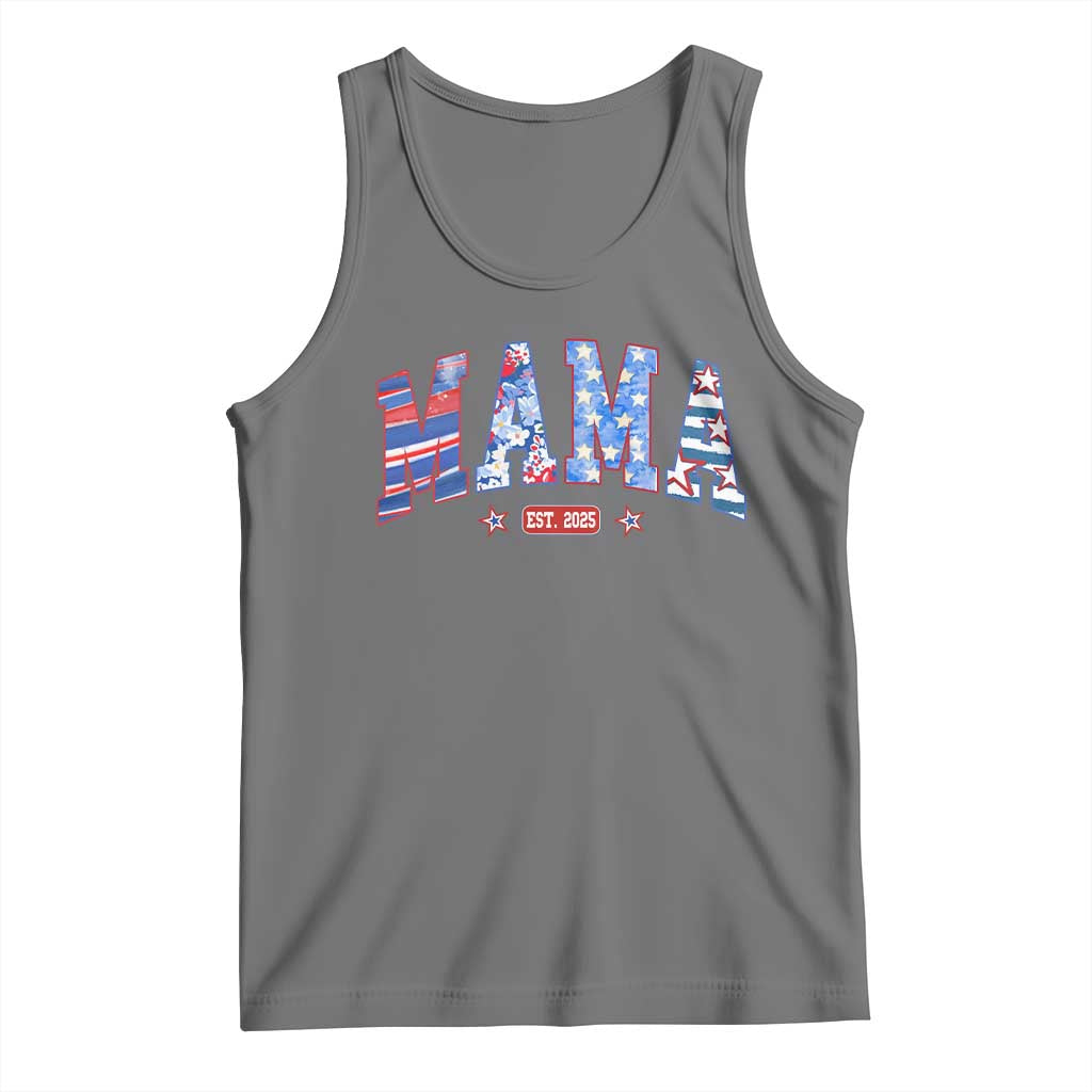 American Mama Est 2025 Tank Top 4th of July Pregnancy Reveal - Wonder Print Shop
