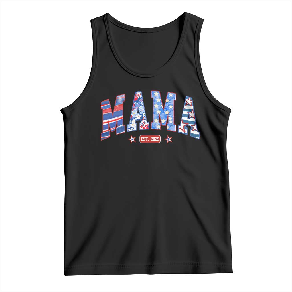 American Mama Est 2025 Tank Top 4th of July Pregnancy Reveal - Wonder Print Shop