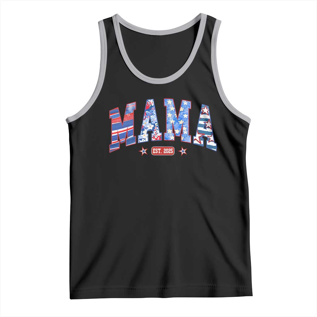 American Mama Est 2025 Tank Top 4th of July Pregnancy Reveal - Wonder Print Shop