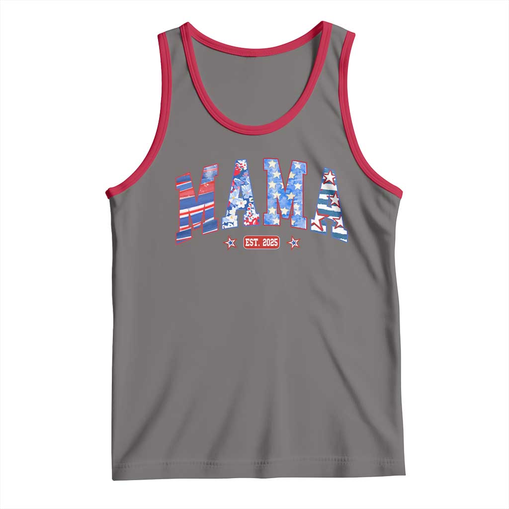 American Mama Est 2025 Tank Top 4th of July Pregnancy Reveal - Wonder Print Shop