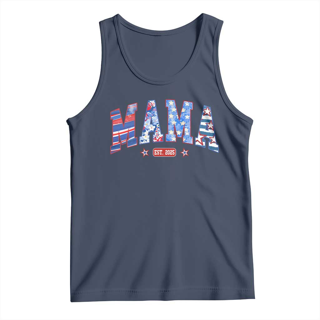 American Mama Est 2025 Tank Top 4th of July Pregnancy Reveal - Wonder Print Shop