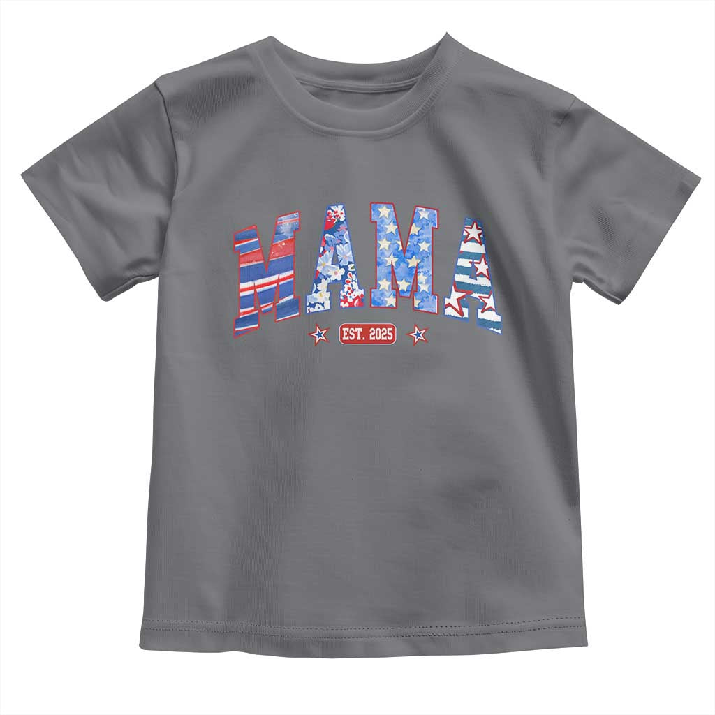 American Mama Est 2025 Toddler T Shirt 4th of July Pregnancy Reveal - Wonder Print Shop
