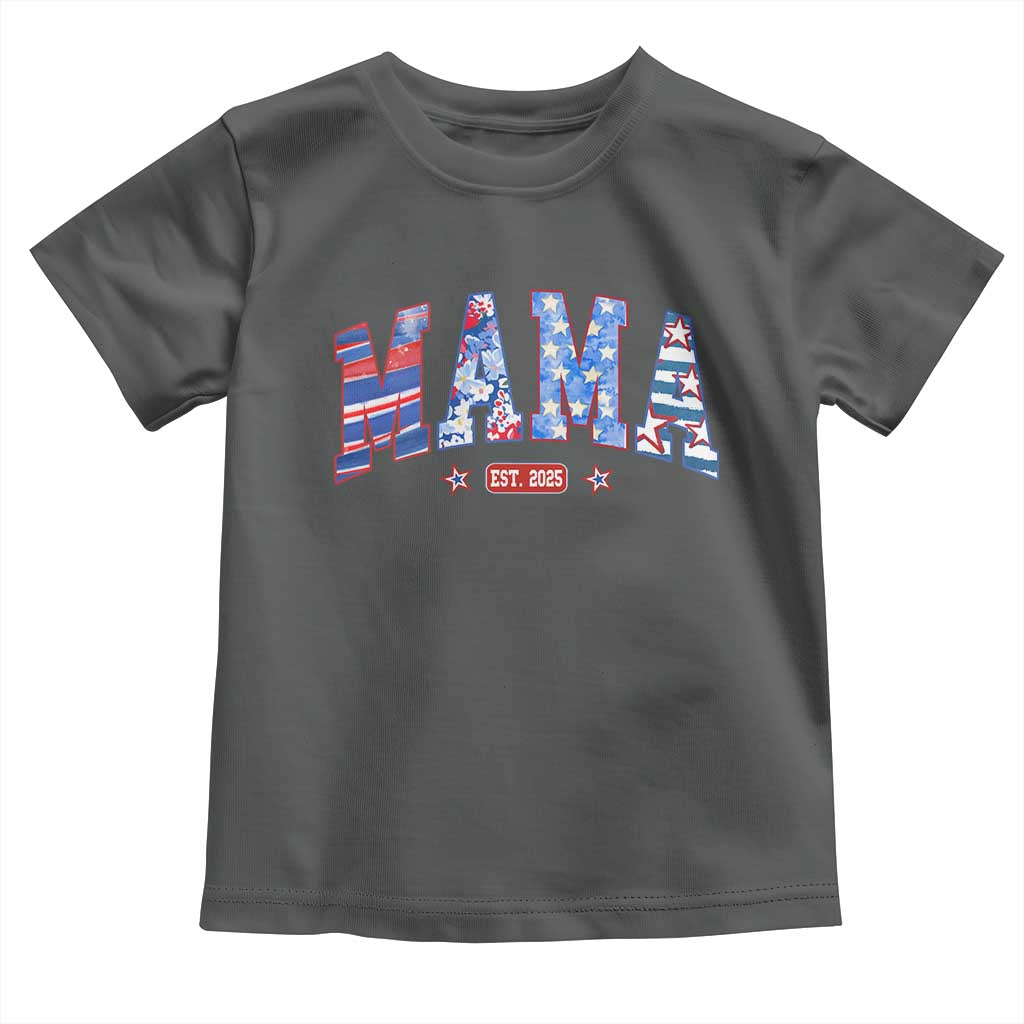 American Mama Est 2025 Toddler T Shirt 4th of July Pregnancy Reveal - Wonder Print Shop
