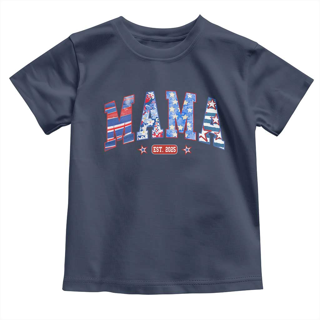 American Mama Est 2025 Toddler T Shirt 4th of July Pregnancy Reveal - Wonder Print Shop