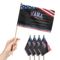 American Mama Est 2025 Patriotic Handheld Flag 4th of July Pregnancy Reveal