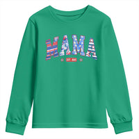 American Mama Est 2025 Youth Sweatshirt 4th of July Pregnancy Reveal - Wonder Print Shop