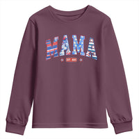 American Mama Est 2025 Youth Sweatshirt 4th of July Pregnancy Reveal - Wonder Print Shop