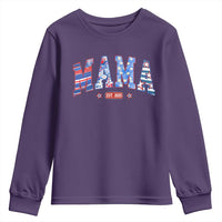 American Mama Est 2025 Youth Sweatshirt 4th of July Pregnancy Reveal - Wonder Print Shop