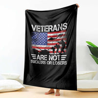Veterans Are Not Suckers Or Losers Throw Blanket Veteran Vintage US Flag Protest